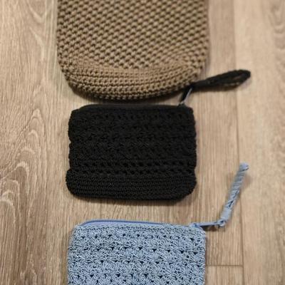 (3) Knit Zipper Wallets