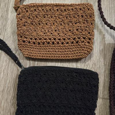 Knit Purse and (2) Zipper Wallets