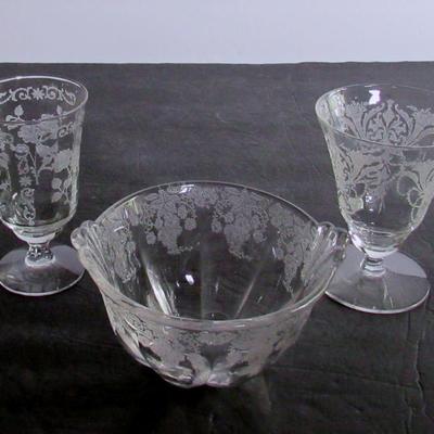 Vintage Etched Glass