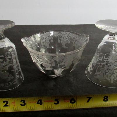 Vintage Etched Glass