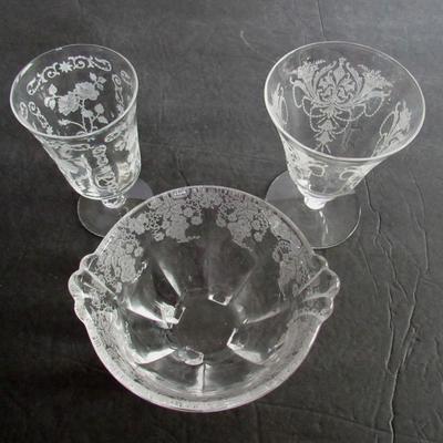 Vintage Etched Glass