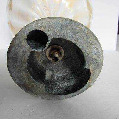 Art Glass Bowl On Metal Base