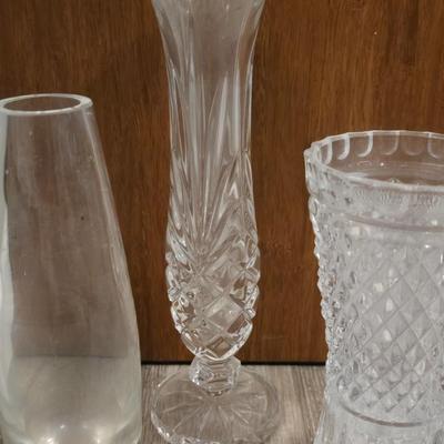 (3) Crystal Vases