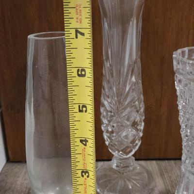 (3) Crystal Vases