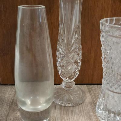 (3) Crystal Vases