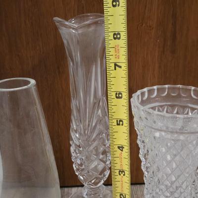 (3) Crystal Vases