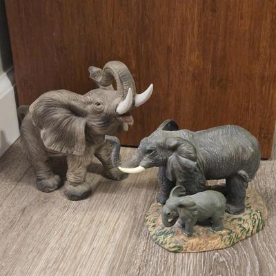 (2) Elephant Figurines