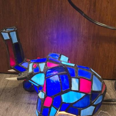 Elephant Stained Glass Lamp