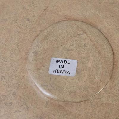 Stone Carved Elephant Plate from Kenya