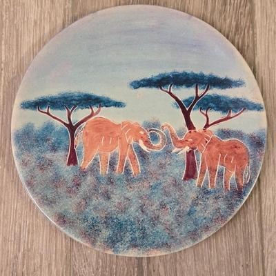 Stone Carved Elephant Plate from Kenya