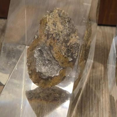 Acrylic and Geode Book Ends
