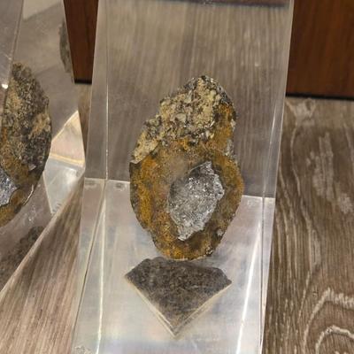 Acrylic and Geode Book Ends