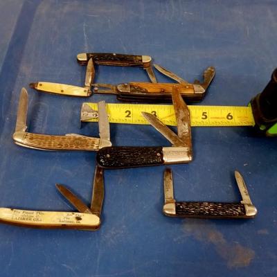 LOT 118 LOT OF SEVEN OLD POCKET KNIVES