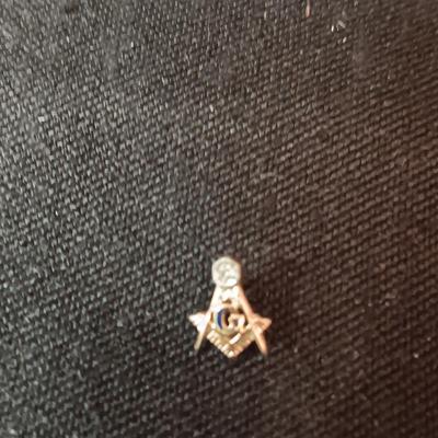 14K GOLD MASONIC PIN AND STERLING PIN