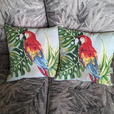 Pair Of Parrot Throw Pillows
