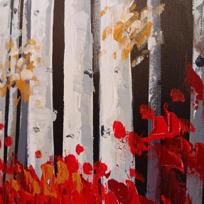 OIL PAINTING OF ASPEN TREES
