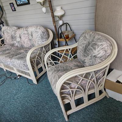 Wood Sun Room Furniture Couch & Chair