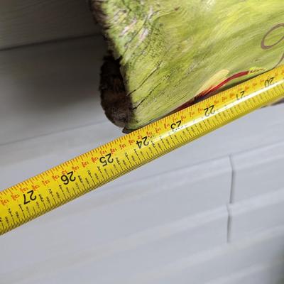 Hand Painted Parrot On Palm Tree Bark