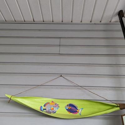 Hand Painted Fish On A Palm Frond