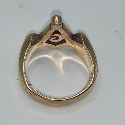 Freemason Masonic Ring, 10K Gold, 8.1g