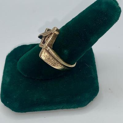 Freemason Masonic Ring, 10K Gold, 8.1g