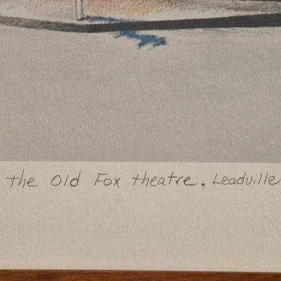 Terrance E. Ryan Handcolored Lithograph 'The Old Fox Theater, Leadville'