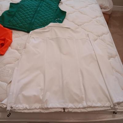 DENVER BRONCOS JERSEY (L), QUILTED VEST (XL) AND LIGHT JACKET (3X)
