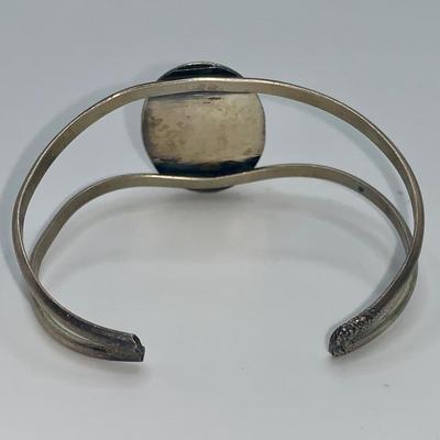 Vintage Native American Pawn Silver and Coral Bracelet
