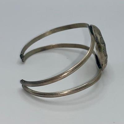 Vintage Native American Pawn Silver and Coral Bracelet