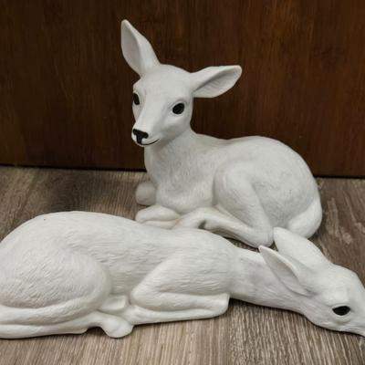 (2) Porcelain Deers