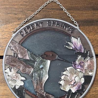 Stained Glass Hummingbird Hanging Piece