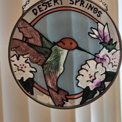 Stained Glass Hummingbird Hanging Piece
