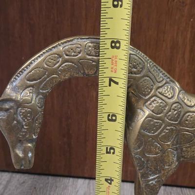 (2) Brass Giraffes