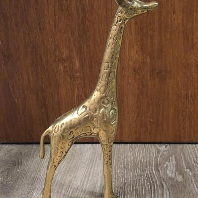 (2) Brass Giraffes
