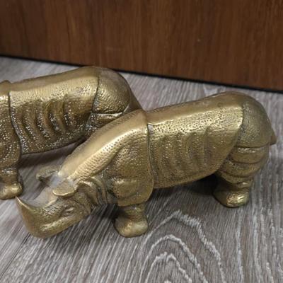 (2) Brass Rhinoceros
