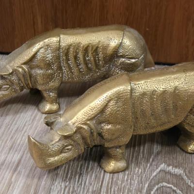 (2) Brass Rhinoceros