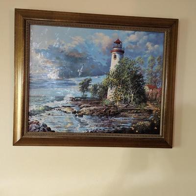 Framed Andres Orpinas Painting - Approx 33" x 27 1/2"