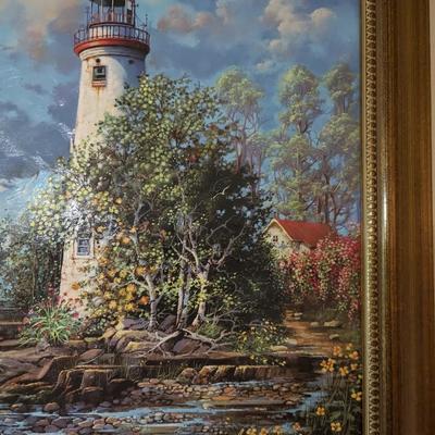 Framed Andres Orpinas Painting - Approx 33" x 27 1/2"