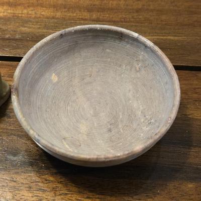 Craved Stone Elephant and Bowl