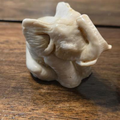 Craved Stone Elephant and Bowl