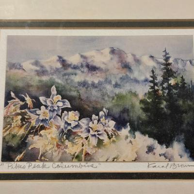 Watercolor 'Pike's Peak Columbine'
