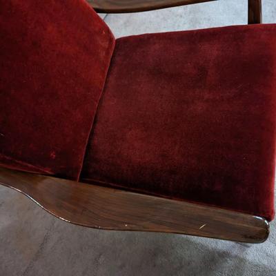 Red Chair Back Reclines/Rocks