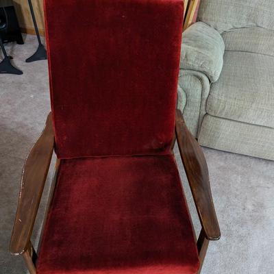 Red Chair Back Reclines/Rocks