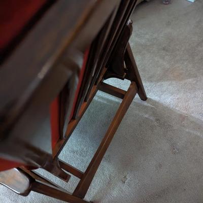 Red Chair Back Reclines/Rocks