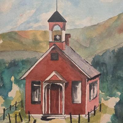 Watercolor of a Schoolhouse
