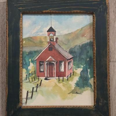 Watercolor of a Schoolhouse