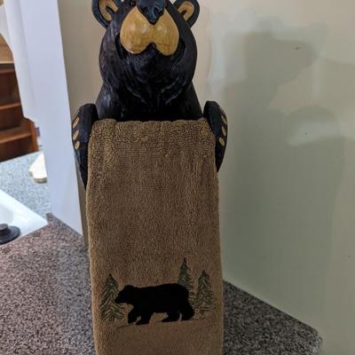 Resin Bear Towel Holder