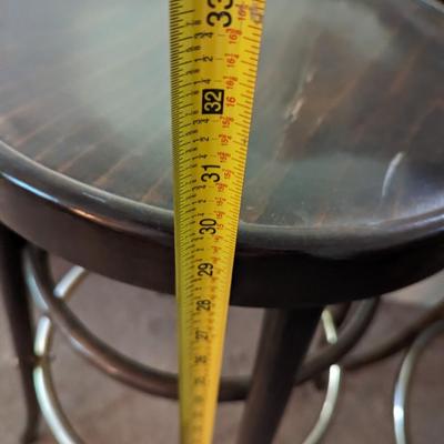 Pair Of Bar Stools Wood/Metal