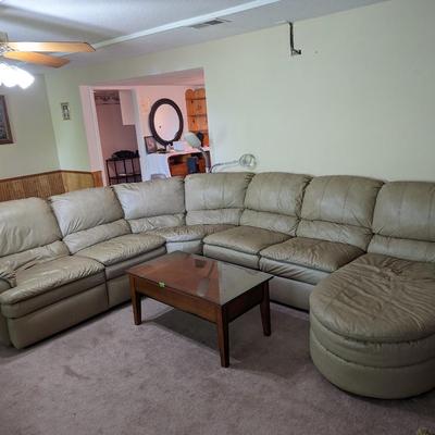 Faux Leather Sectional Sofa