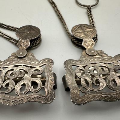 Antique Victorian Sterling Silver T.HAUSMANN & SONS Suspender Clip/Buckle